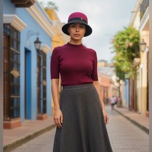 Helen Kaminski Charcoal Purple Hat One Size